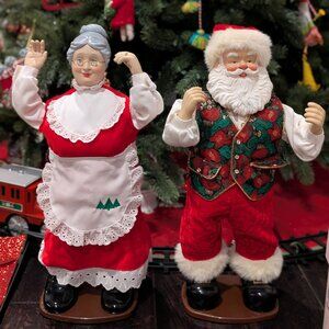 Vintage Rockin’ Around Santa Claus Mrs Claus Dancing Music Rock Brenda Lee Music